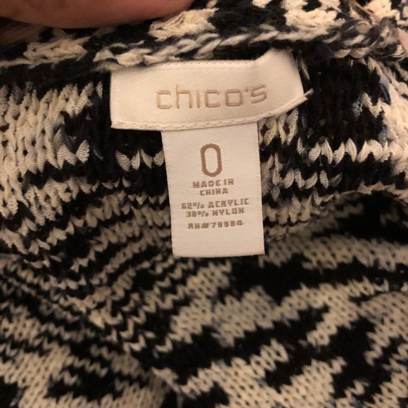 Chico’s black and white open sweater size 0 - Picture 4 of 5